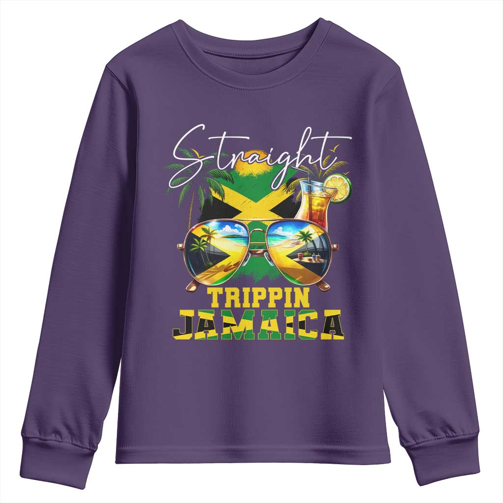 Straight Trippin Jamaica Youth Sweatshirt Family Squad Summer Vacation TS11 Purple Print Your Wear