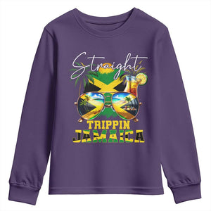 Straight Trippin Jamaica Youth Sweatshirt Family Squad Summer Vacation TS11 Purple Print Your Wear