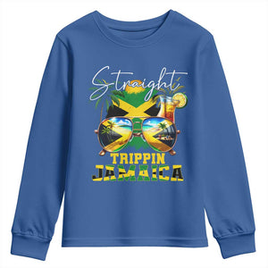 Straight Trippin Jamaica Youth Sweatshirt Family Squad Summer Vacation TS11 Royal Blue Print Your Wear