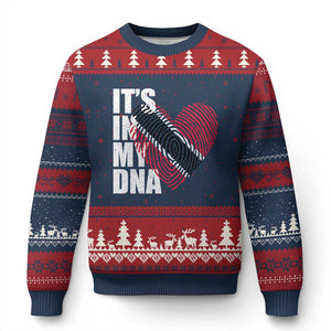 Its In My DNA Trinidadian And Tobagonian Ugly Christmas Sweater Trinidad And Tobago Flag TS11 Navy Red Print Your Wear