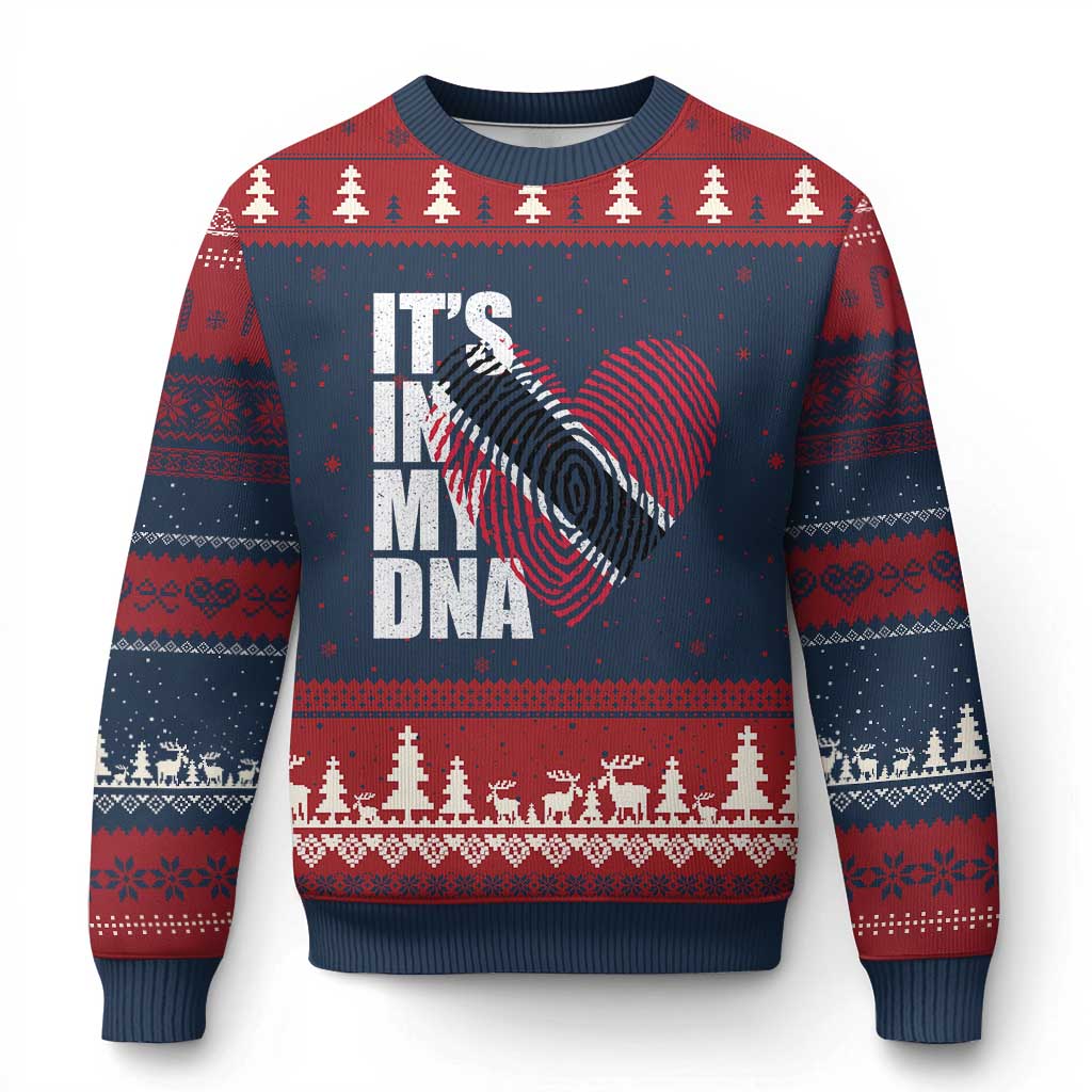 Its In My DNA Trinidadian And Tobagonian Ugly Christmas Sweater Trinidad And Tobago Flag TS11 Navy Red Print Your Wear