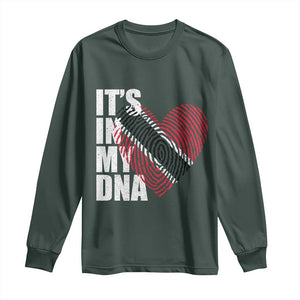 Its In My DNA Trinidadian And Tobagonian Long Sleeve Shirt Trinidad And Tobago Flag TS11 Dark Forest Green Print Your Wear