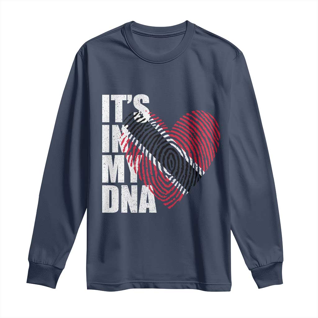 Its In My DNA Trinidadian And Tobagonian Long Sleeve Shirt Trinidad And Tobago Flag TS11 Navy Print Your Wear