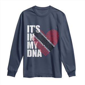 Its In My DNA Trinidadian And Tobagonian Long Sleeve Shirt Trinidad And Tobago Flag TS11 Navy Print Your Wear