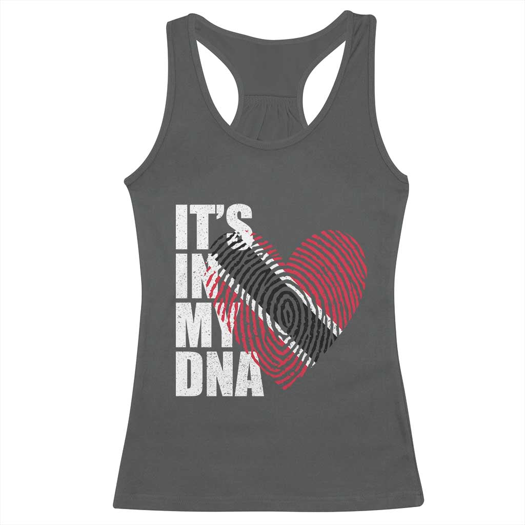 Its In My DNA Trinidadian And Tobagonian Racerback Tank Top Trinidad And Tobago Flag TS11 Dark Heather Print Your Wear