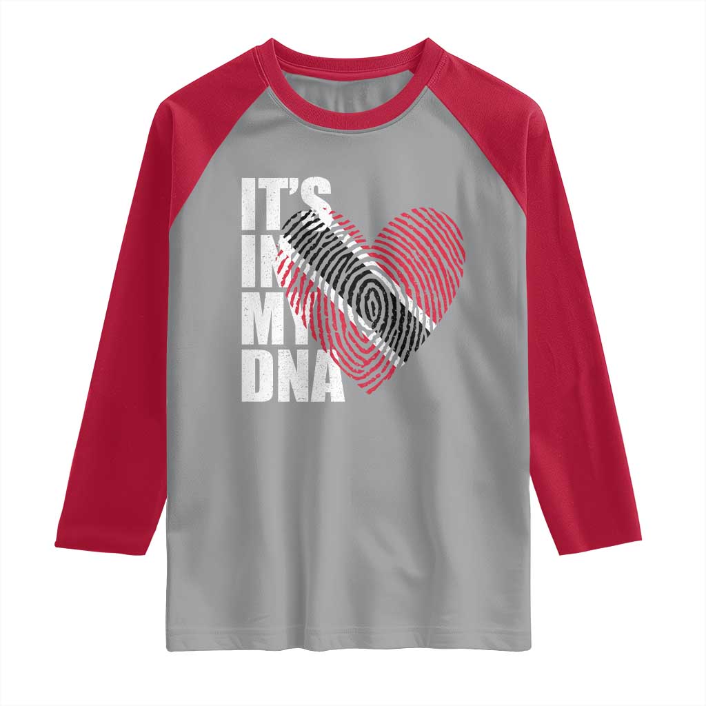 Its In My DNA Trinidadian And Tobagonian Raglan Shirt Trinidad And Tobago Flag TS11 Sport Gray Red Print Your Wear