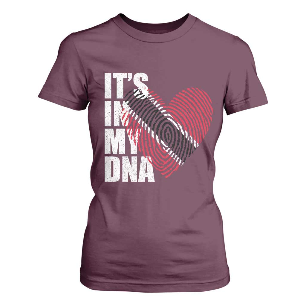 Its In My DNA Trinidadian And Tobagonian T Shirt For Women Trinidad And Tobago Flag TS11 Maroon Print Your Wear