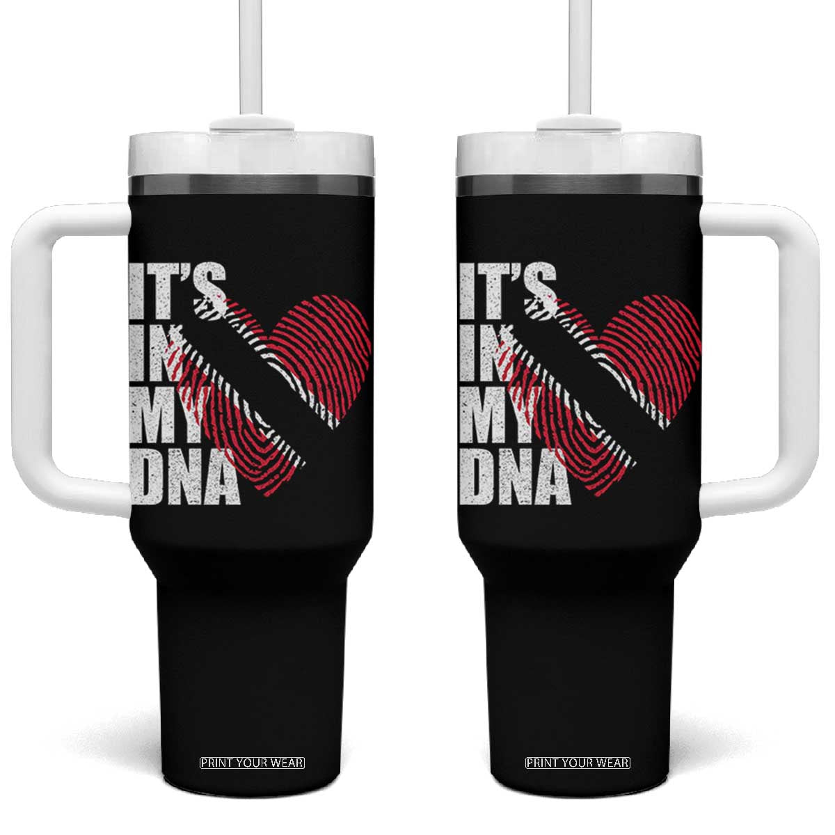 Its In My DNA Trinidadian And Tobagonian Tumbler With Handle Trinidad And Tobago Flag TS11 One Size: 40 oz Black Print Your Wear