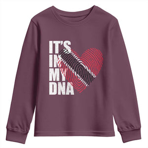 Its In My DNA Trinidadian And Tobagonian Youth Sweatshirt Trinidad And Tobago Flag TS11 Maroon Print Your Wear