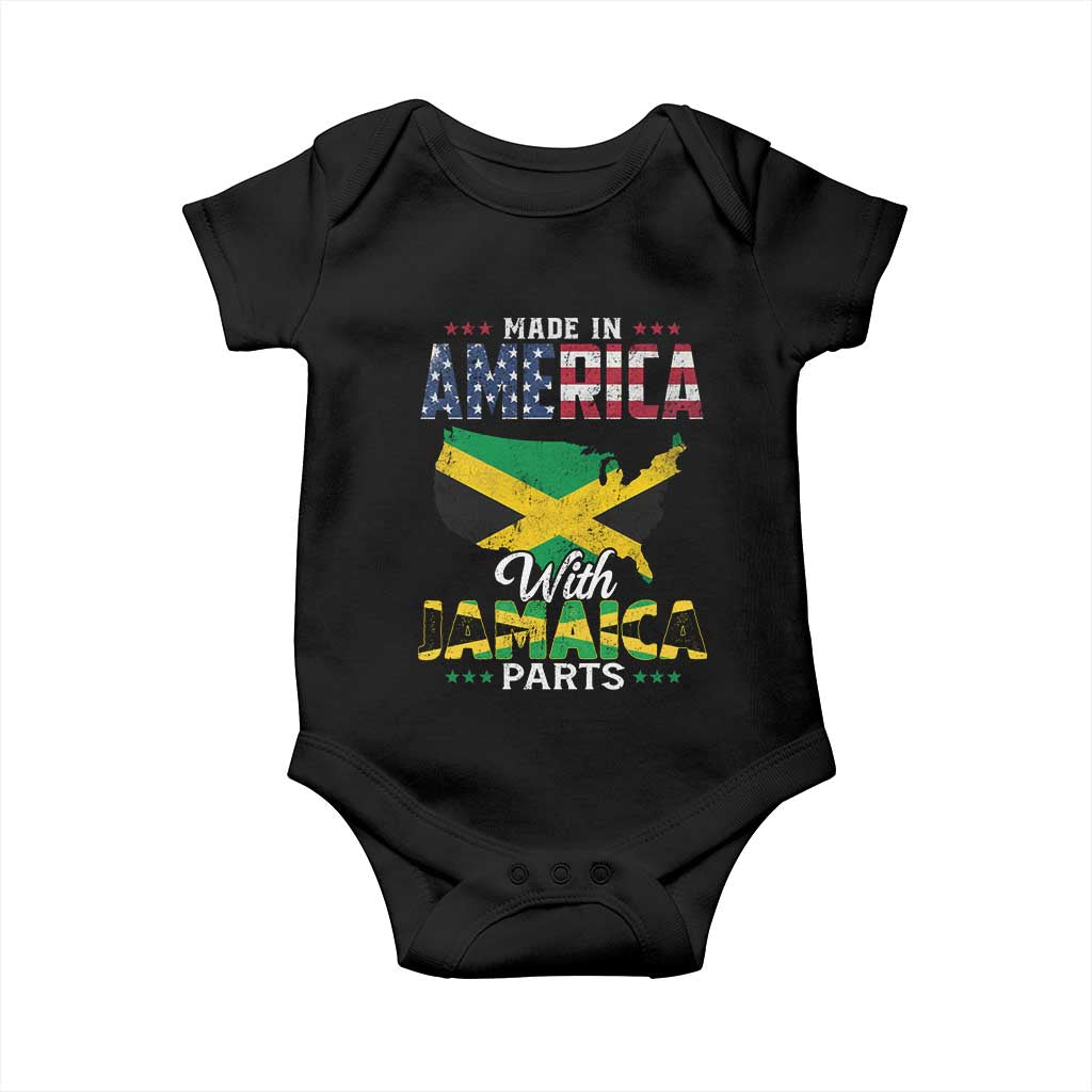 Made In America With Jamaica Parts Baby Onesie Jamaican American TS11 Black Print Your Wear