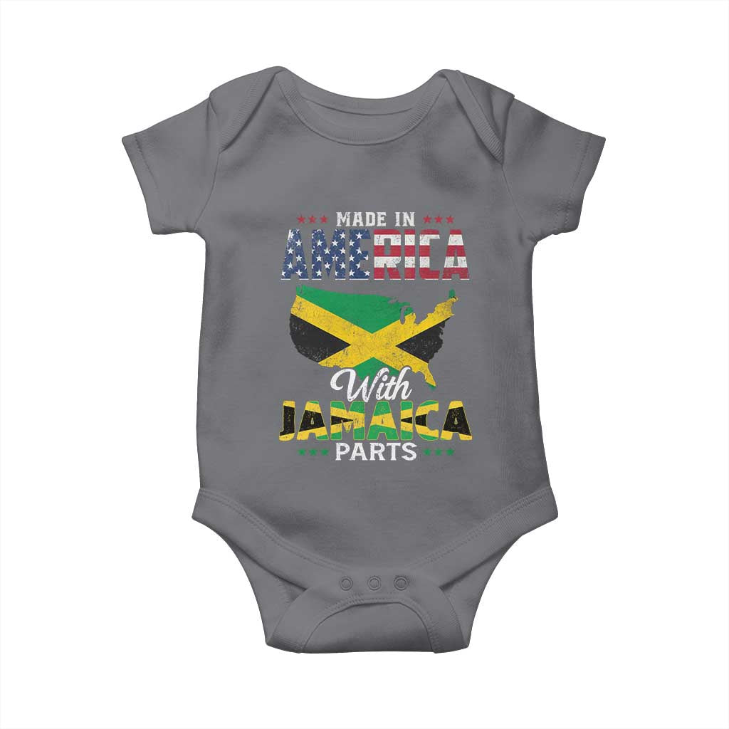Made In America With Jamaica Parts Baby Onesie Jamaican American TS11 Charcoal Print Your Wear