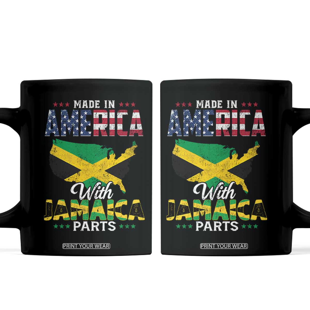 Made In America With Jamaica Parts Coffee Mug Jamaican American TS11 Black Print Your Wear