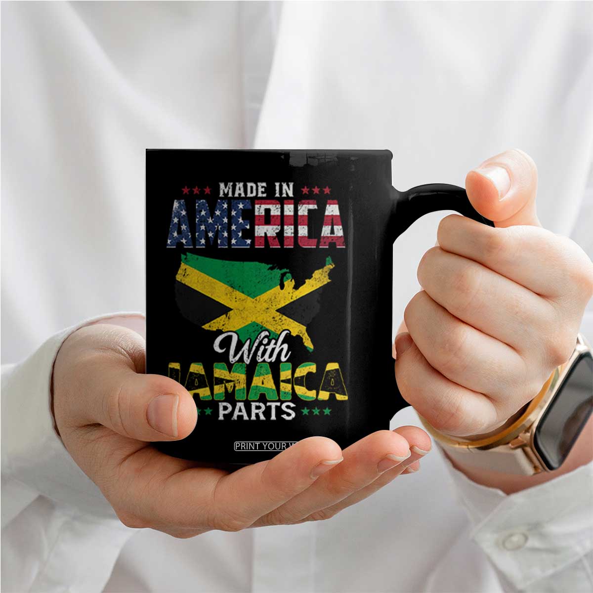 Made In America With Jamaica Parts Coffee Mug Jamaican American TS11 Print Your Wear