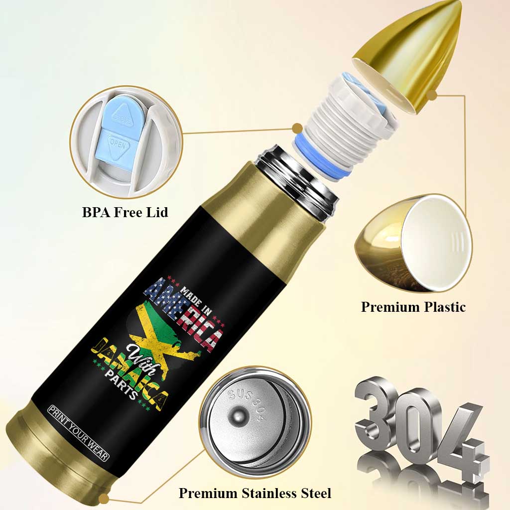 Made In America With Jamaica Parts Bullet Tumbler Jamaican American TS11 Print Your Wear