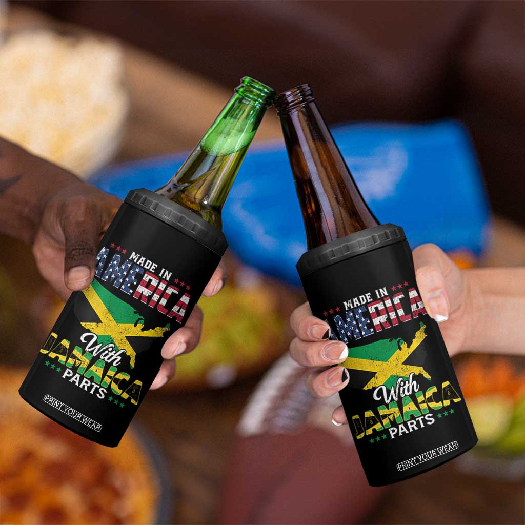 Made In America With Jamaica Parts 4 in 1 Can Cooler Tumbler Jamaican American TS11 Print Your Wear