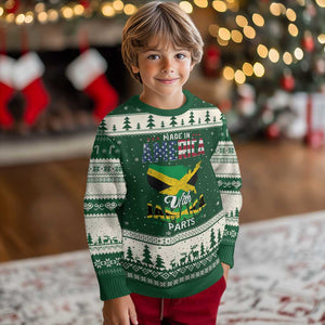 Made In America With Jamaica Parts Ugly Christmas Sweater Jamaican American - Print Your Wear