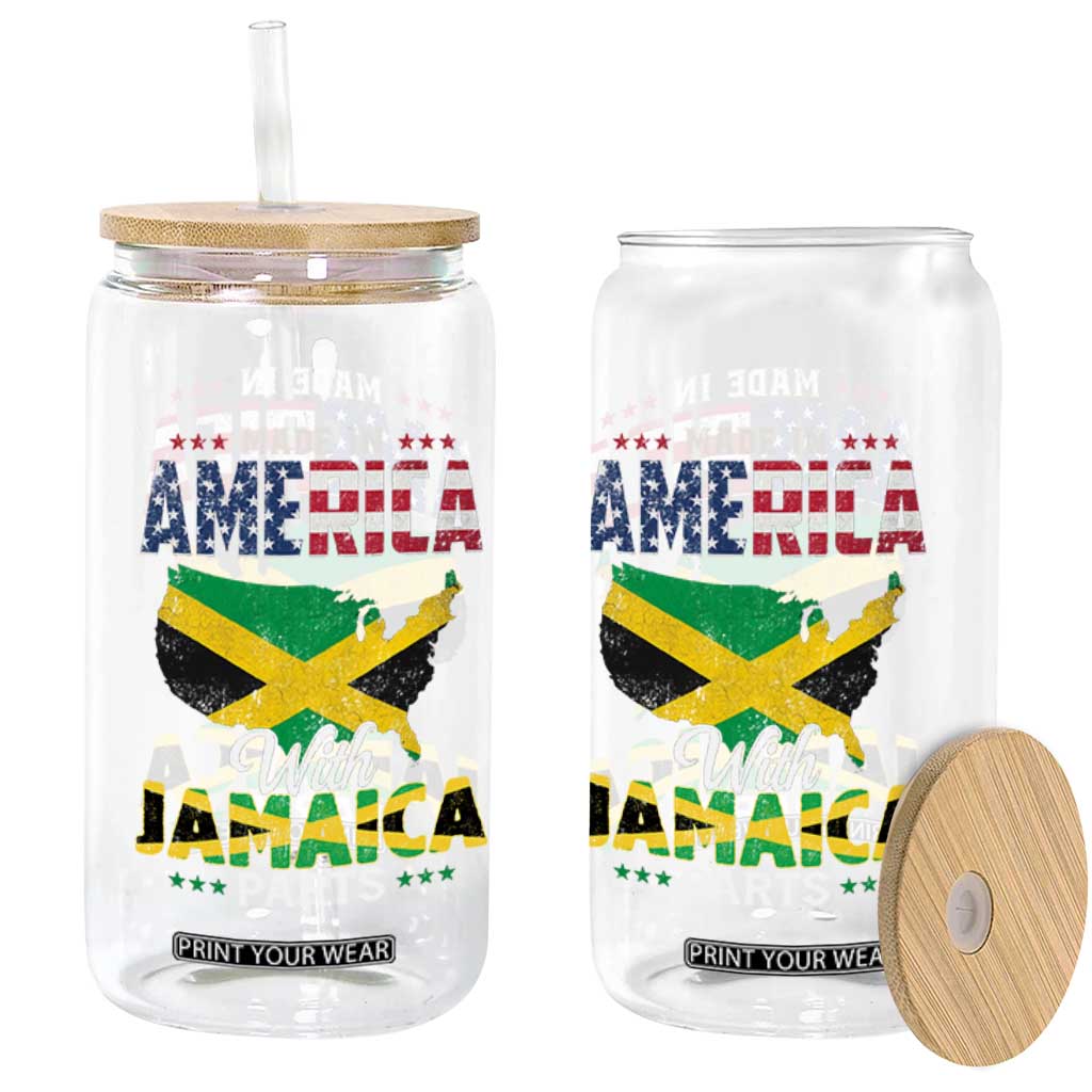 Made In America With Jamaica Parts Glass Can Jamaican American TS11 Print Your Wear