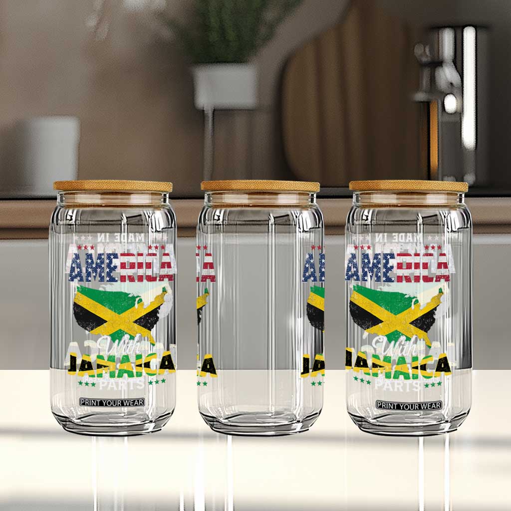 Made In America With Jamaica Parts Glass Can Jamaican American TS11 Print Your Wear
