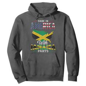 Made In America With Jamaica Parts Hoodie Jamaican American TS11 Dark Heather Print Your Wear