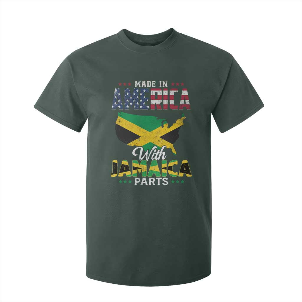 Made In America With Jamaica Parts T Shirt For Kid Jamaican American TS11 Dark Forest Green Print Your Wear