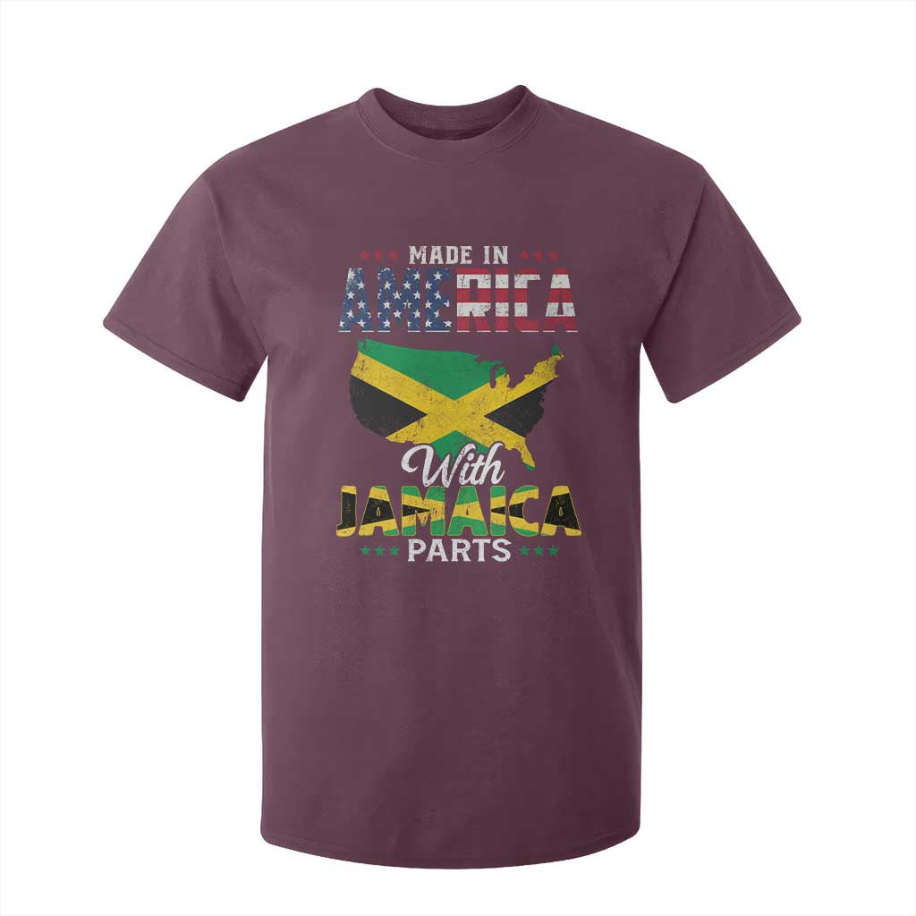Made In America With Jamaica Parts T Shirt For Kid Jamaican American TS11 Maroon Print Your Wear
