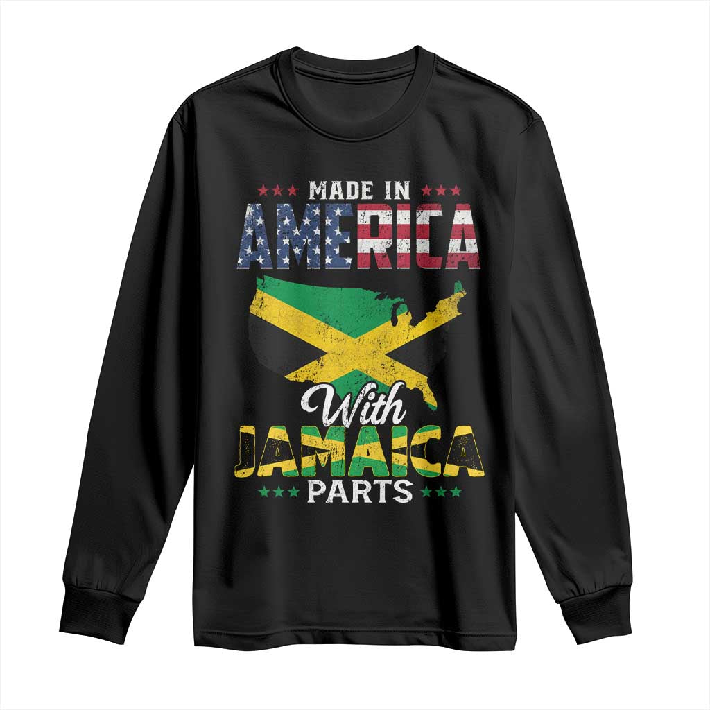 Made In America With Jamaica Parts Long Sleeve Shirt Jamaican American TS11 Black Print Your Wear