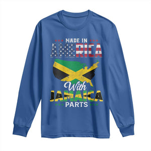 Made In America With Jamaica Parts Long Sleeve Shirt Jamaican American TS11 Royal Blue Print Your Wear