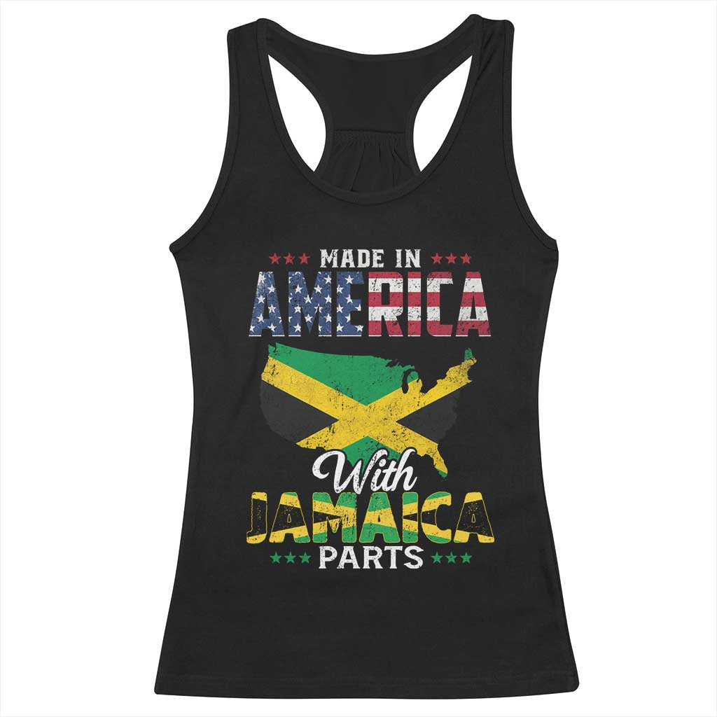 Made In America With Jamaica Parts Racerback Tank Top Jamaican American TS11 Black Print Your Wear