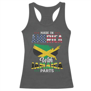 Made In America With Jamaica Parts Racerback Tank Top Jamaican American TS11 Dark Heather Print Your Wear