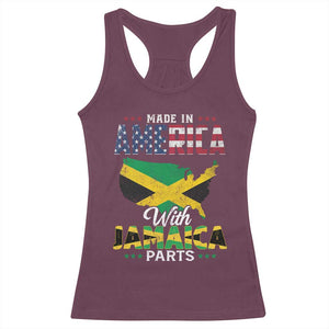 Made In America With Jamaica Parts Racerback Tank Top Jamaican American TS11 Maroon Print Your Wear