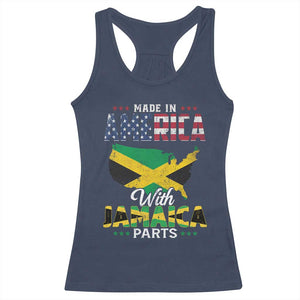 Made In America With Jamaica Parts Racerback Tank Top Jamaican American TS11 Navy Print Your Wear