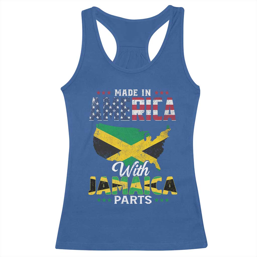 Made In America With Jamaica Parts Racerback Tank Top Jamaican American TS11 Royal Blue Print Your Wear