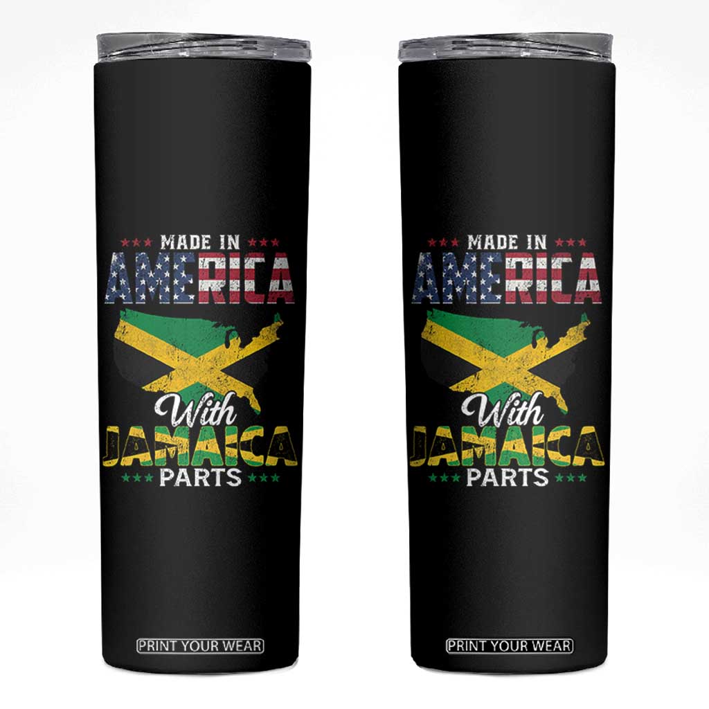 Made In America With Jamaica Parts Skinny Tumbler Jamaican American TS11 Black Print Your Wear