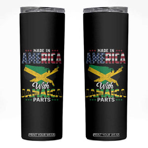 Made In America With Jamaica Parts Skinny Tumbler Jamaican American TS11 Black Print Your Wear