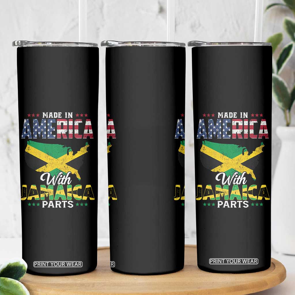 Made In America With Jamaica Parts Skinny Tumbler Jamaican American TS11 Print Your Wear