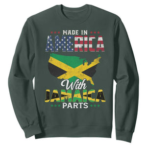 Made In America With Jamaica Parts Sweatshirt Jamaican American TS11 Dark Forest Green Print Your Wear