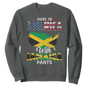 Made In America With Jamaica Parts Sweatshirt Jamaican American TS11 Dark Heather Print Your Wear