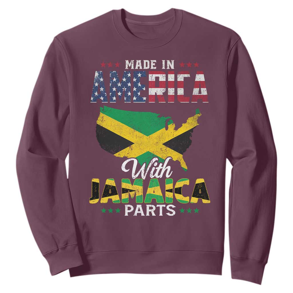 Made In America With Jamaica Parts Sweatshirt Jamaican American TS11 Maroon Print Your Wear