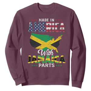 Made In America With Jamaica Parts Sweatshirt Jamaican American TS11 Maroon Print Your Wear