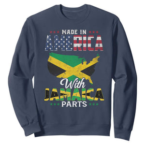 Made In America With Jamaica Parts Sweatshirt Jamaican American TS11 Navy Print Your Wear
