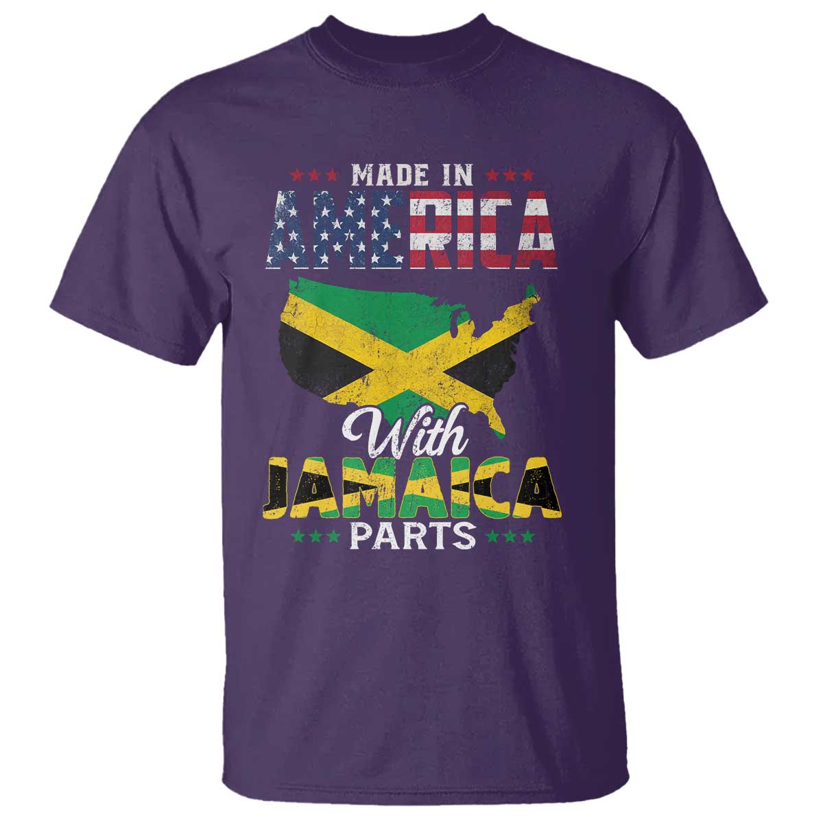 Made In America With Jamaica Parts T Shirt Jamaican American TS11 Purple Print Your Wear