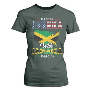 Made In America With Jamaica Parts T Shirt For Women Jamaican American TS11 Dark Forest Green Print Your Wear