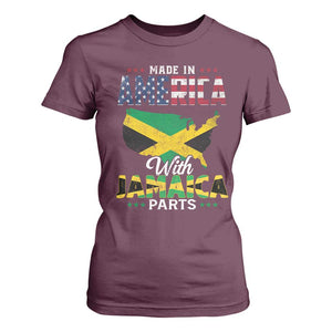 Made In America With Jamaica Parts T Shirt For Women Jamaican American TS11 Maroon Print Your Wear