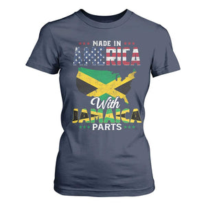 Made In America With Jamaica Parts T Shirt For Women Jamaican American TS11 Navy Print Your Wear
