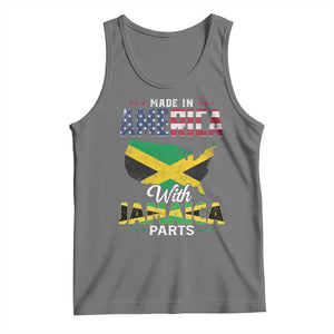 Made In America With Jamaica Parts Tank Top Jamaican American TS11 Black Heather Print Your Wear