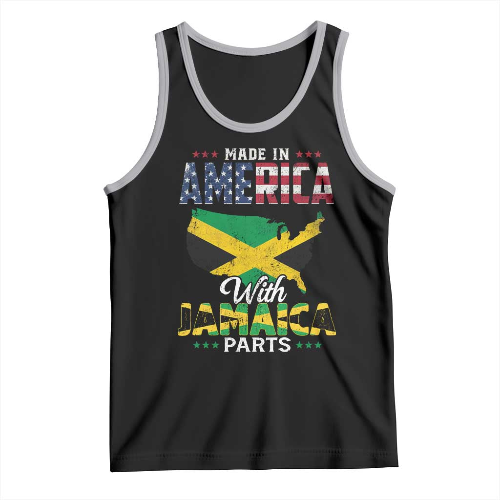 Made In America With Jamaica Parts Tank Top Jamaican American TS11 Black Athletic Heather Print Your Wear