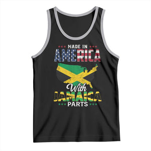 Made In America With Jamaica Parts Tank Top Jamaican American TS11 Black Athletic Heather Print Your Wear