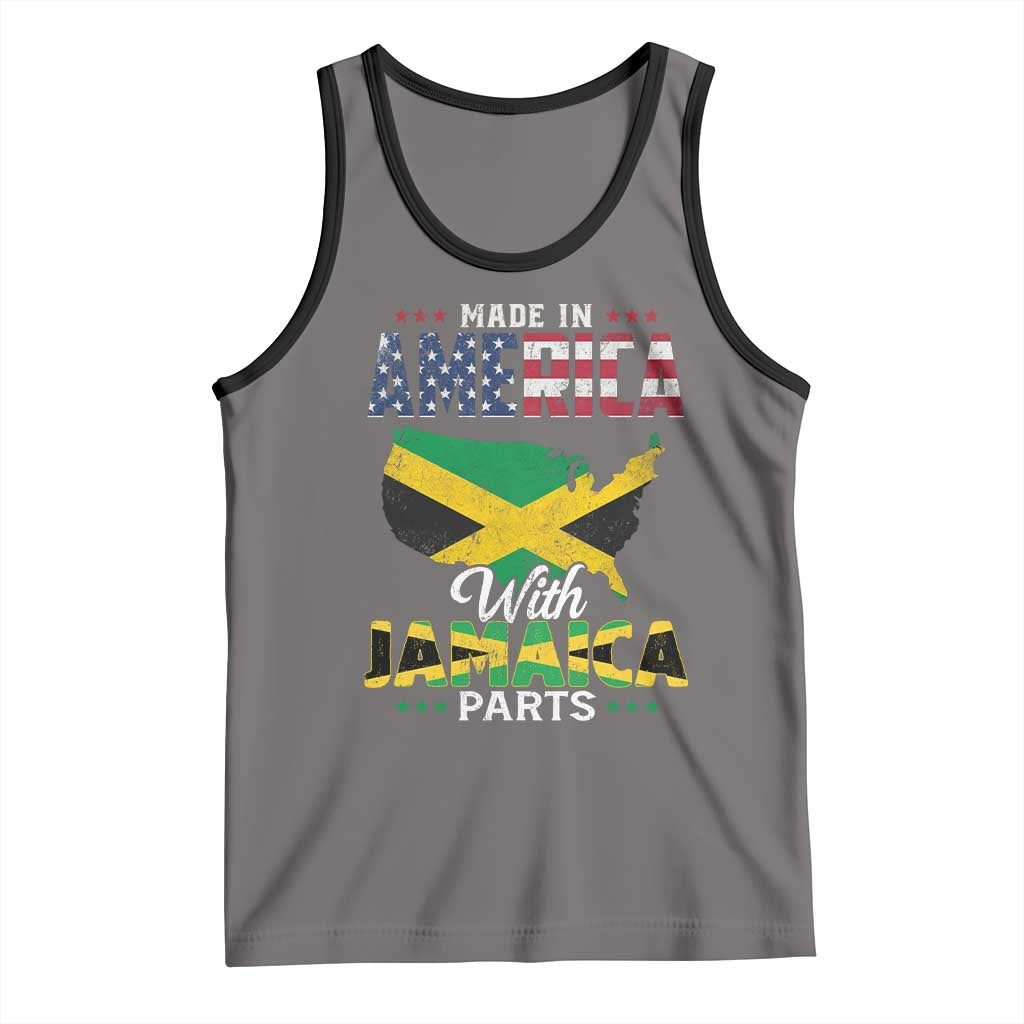 Made In America With Jamaica Parts Tank Top Jamaican American TS11 Deep Heather Black Print Your Wear