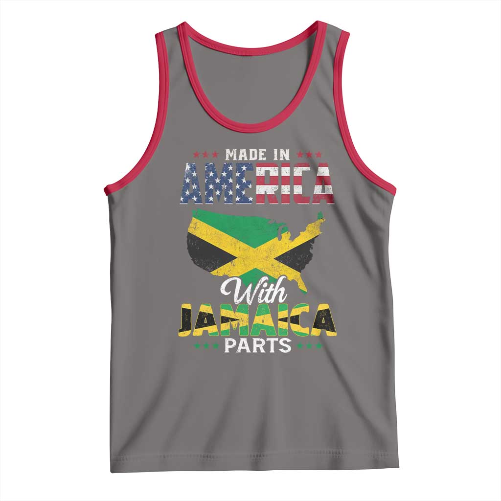 Made In America With Jamaica Parts Tank Top Jamaican American TS11 Deep Heather Red Print Your Wear