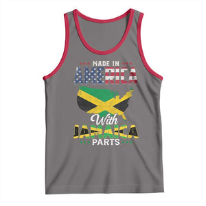 Made In America With Jamaica Parts Tank Top Jamaican American TS11 Deep Heather Red Print Your Wear